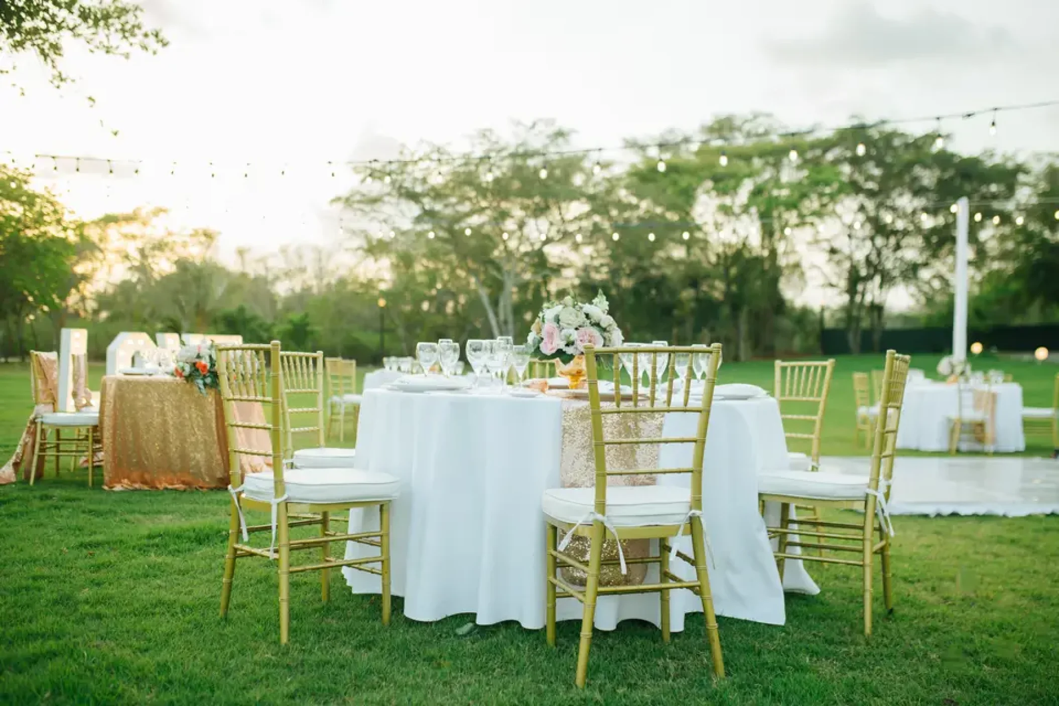 reception dinner on the garden at Secrets La Romana