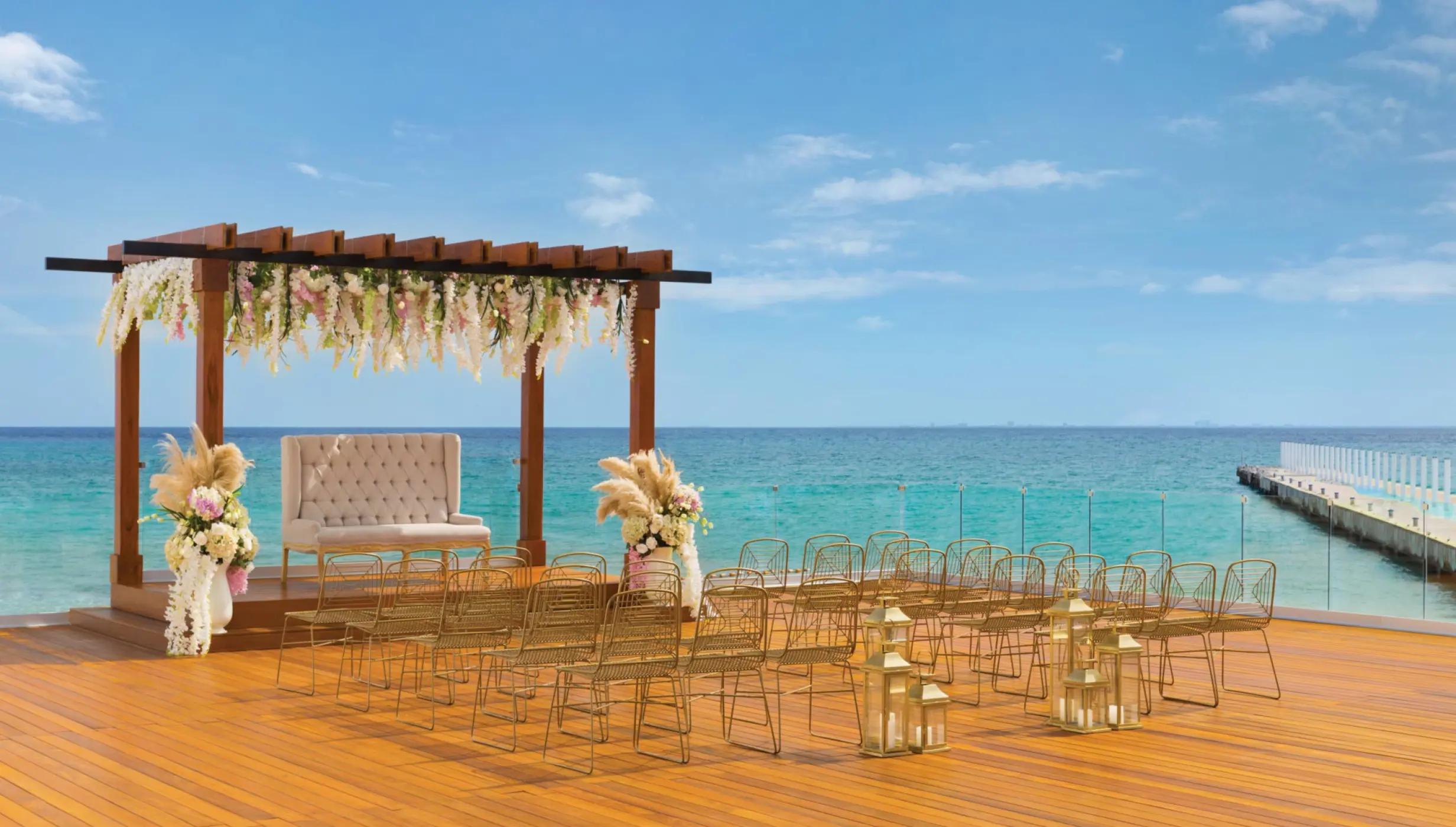 Hilton Playa del Carmen wedding terrace venue overlooking ocean