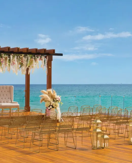 Hilton Playa del Carmen wedding terrace venue overlooking ocean