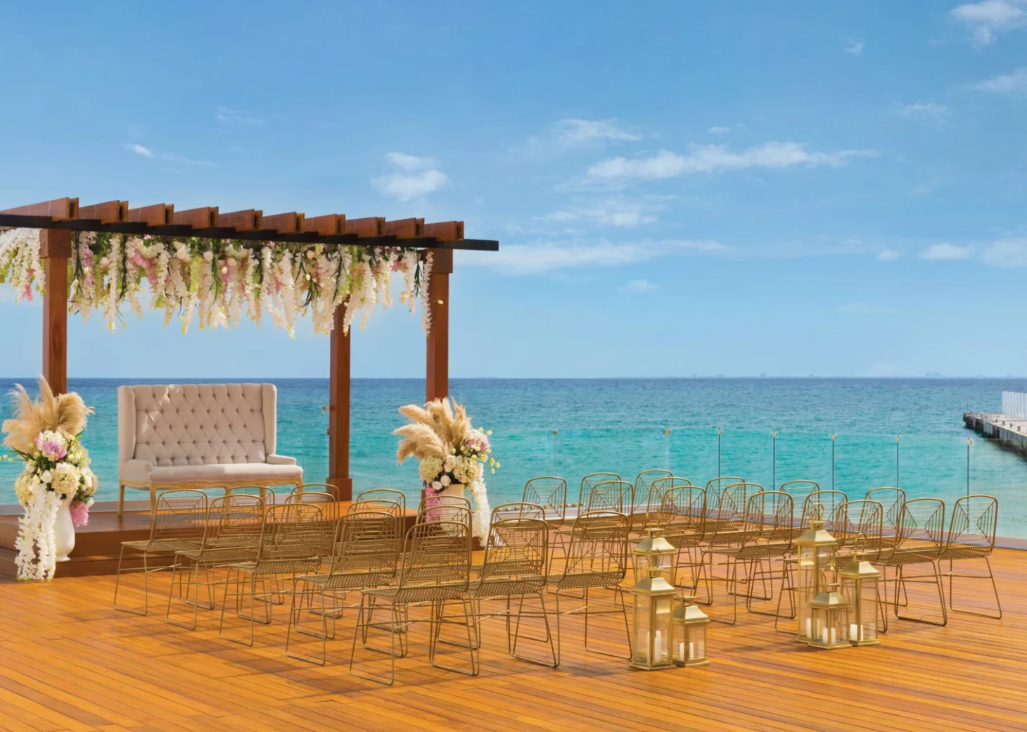 Hilton Playa del Carmen wedding terrace venue overlooking ocean