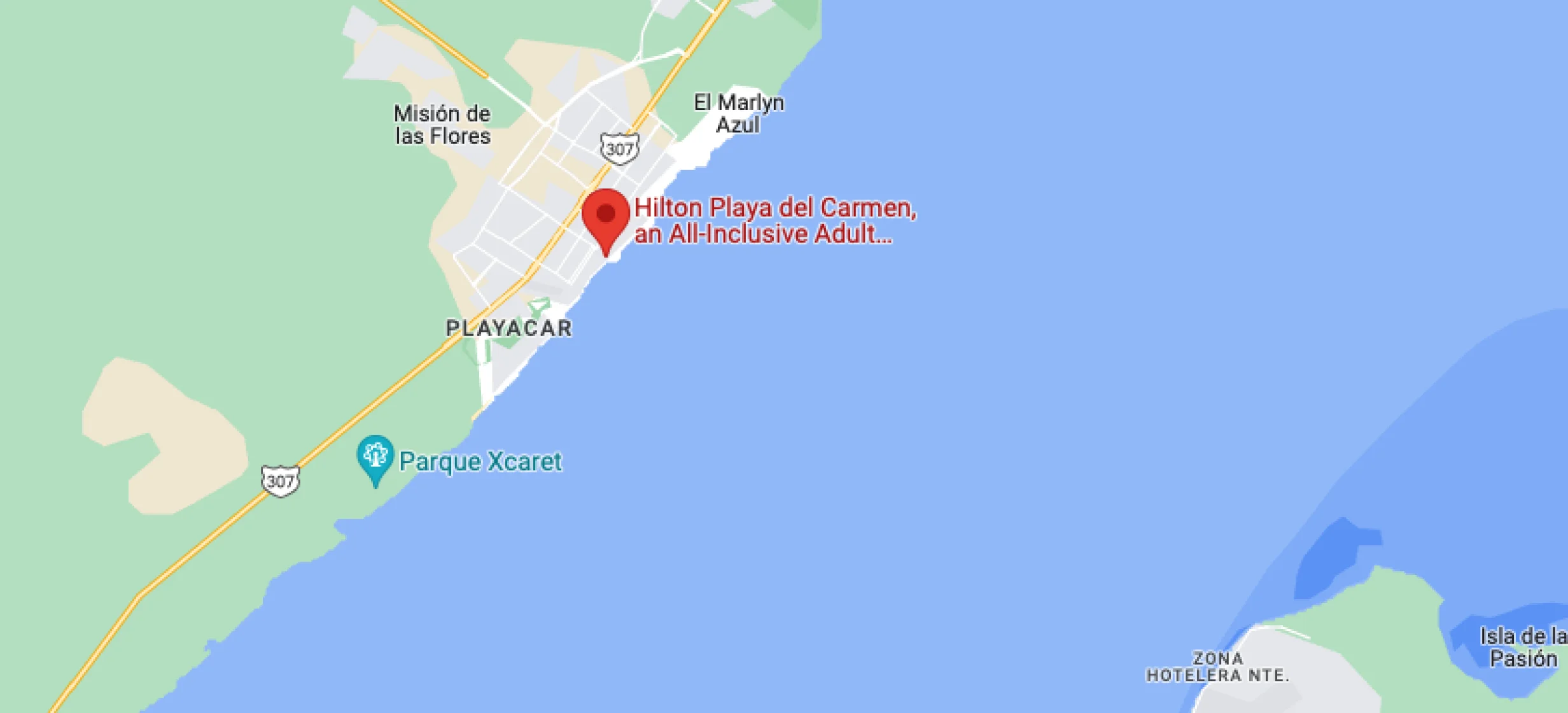 Google maps of hilton playa del carmen