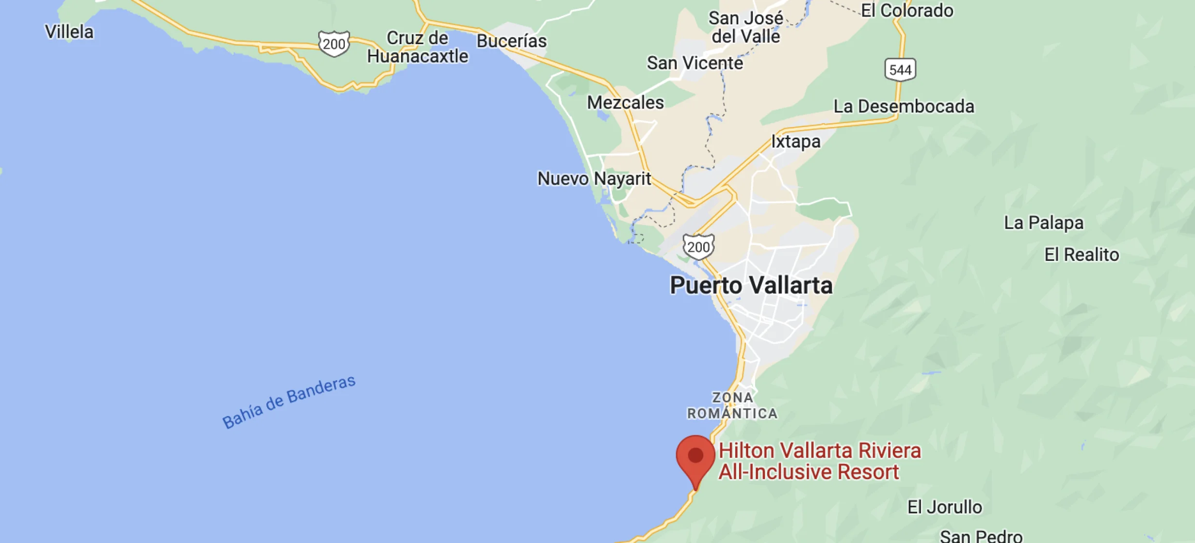 Google map of Hilton Vallarta Riviera