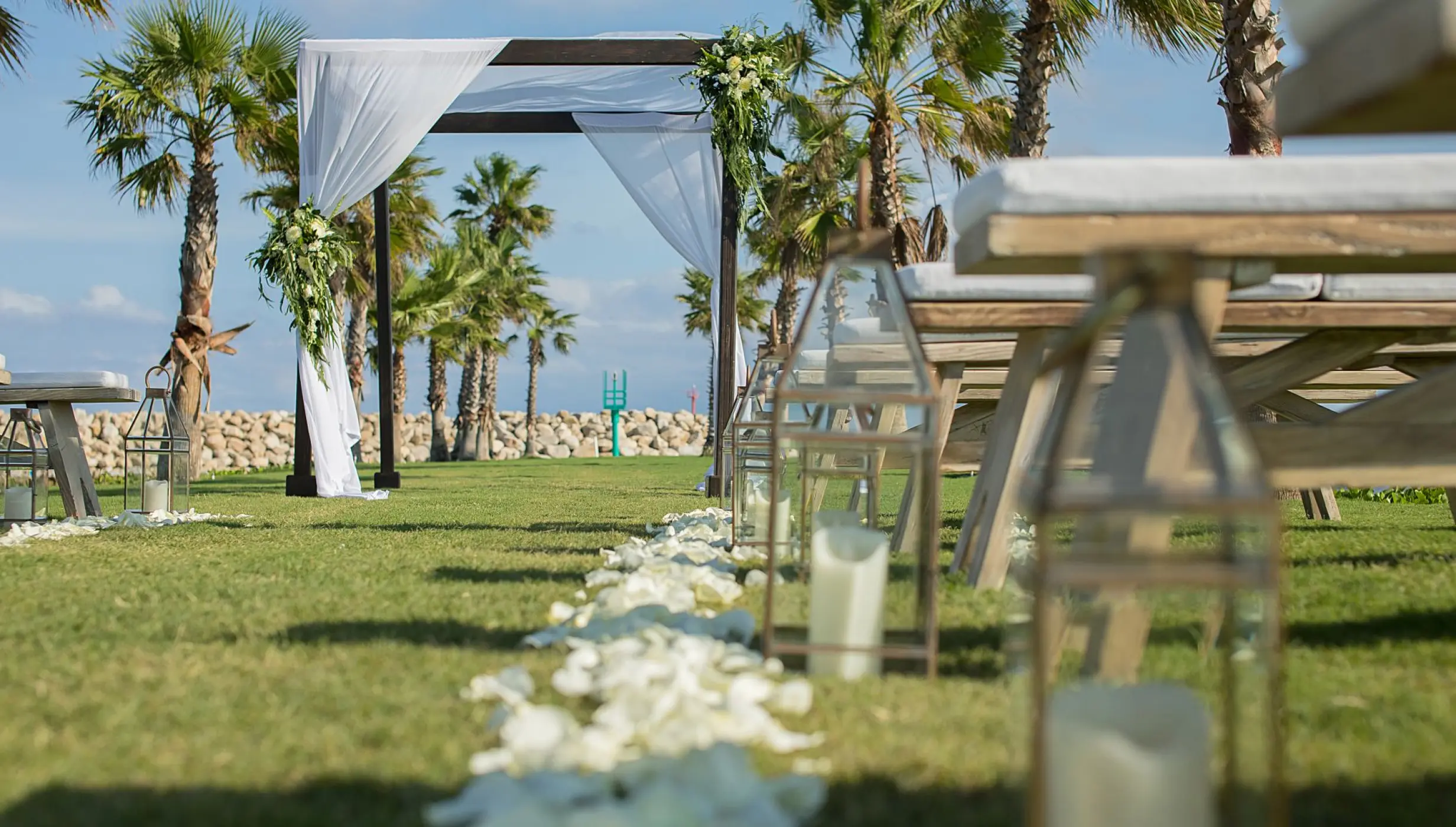 Ceremony decor at Hotel El Ganzo Los Cabos