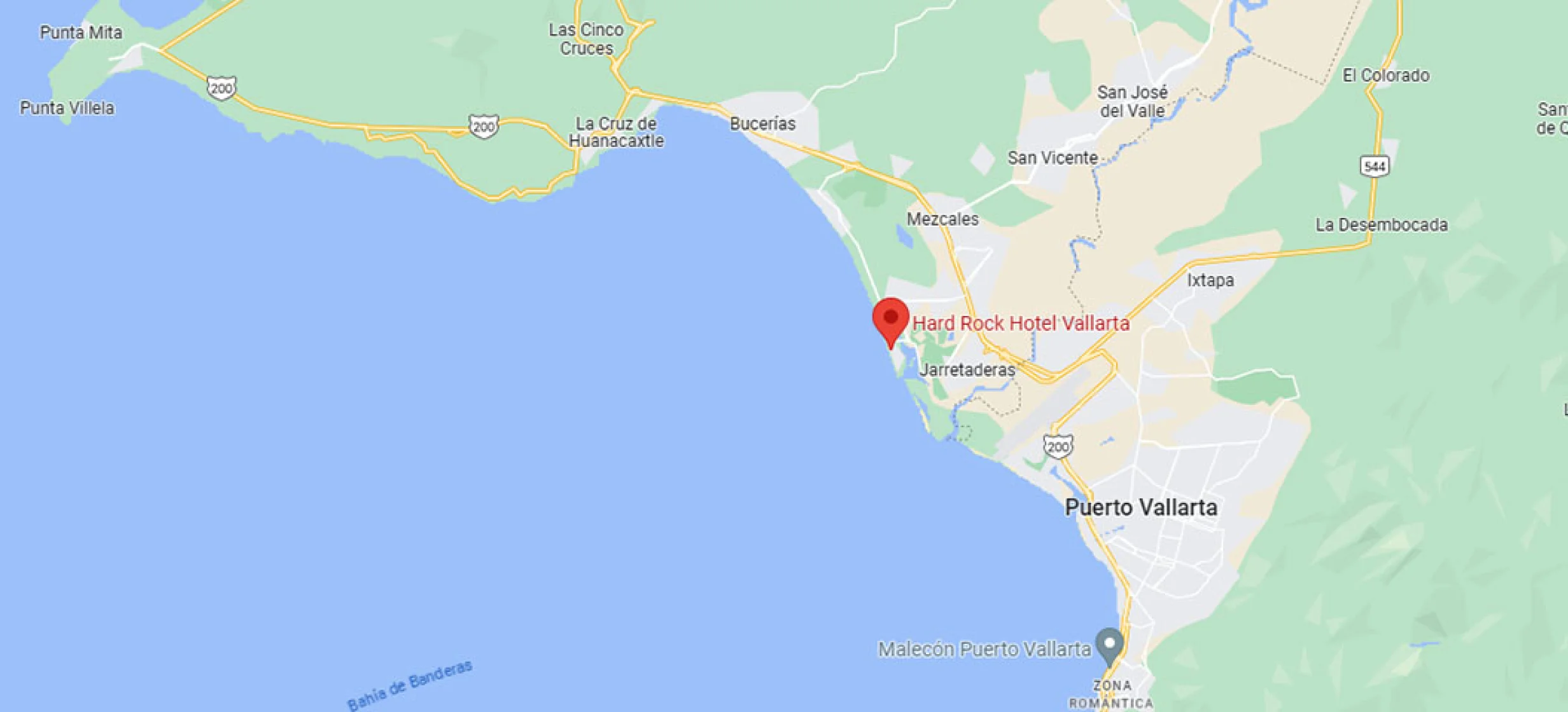 Hard Rock Hotel Vallarta map.