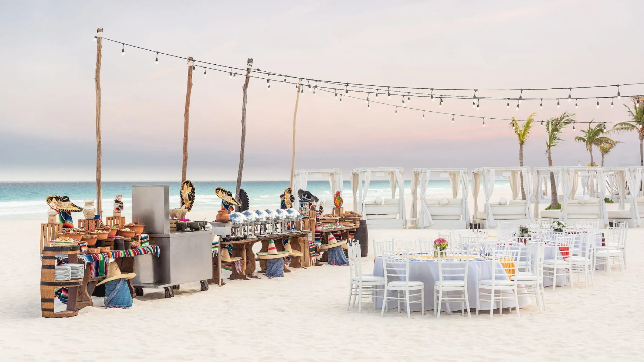 Mexican buffet in Beach venue at Hyatt Zilara Cancun