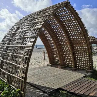 Wooden gazebo wedding ceremony venue at Hyatt Zilara Riviera Maya, Riviera Maya