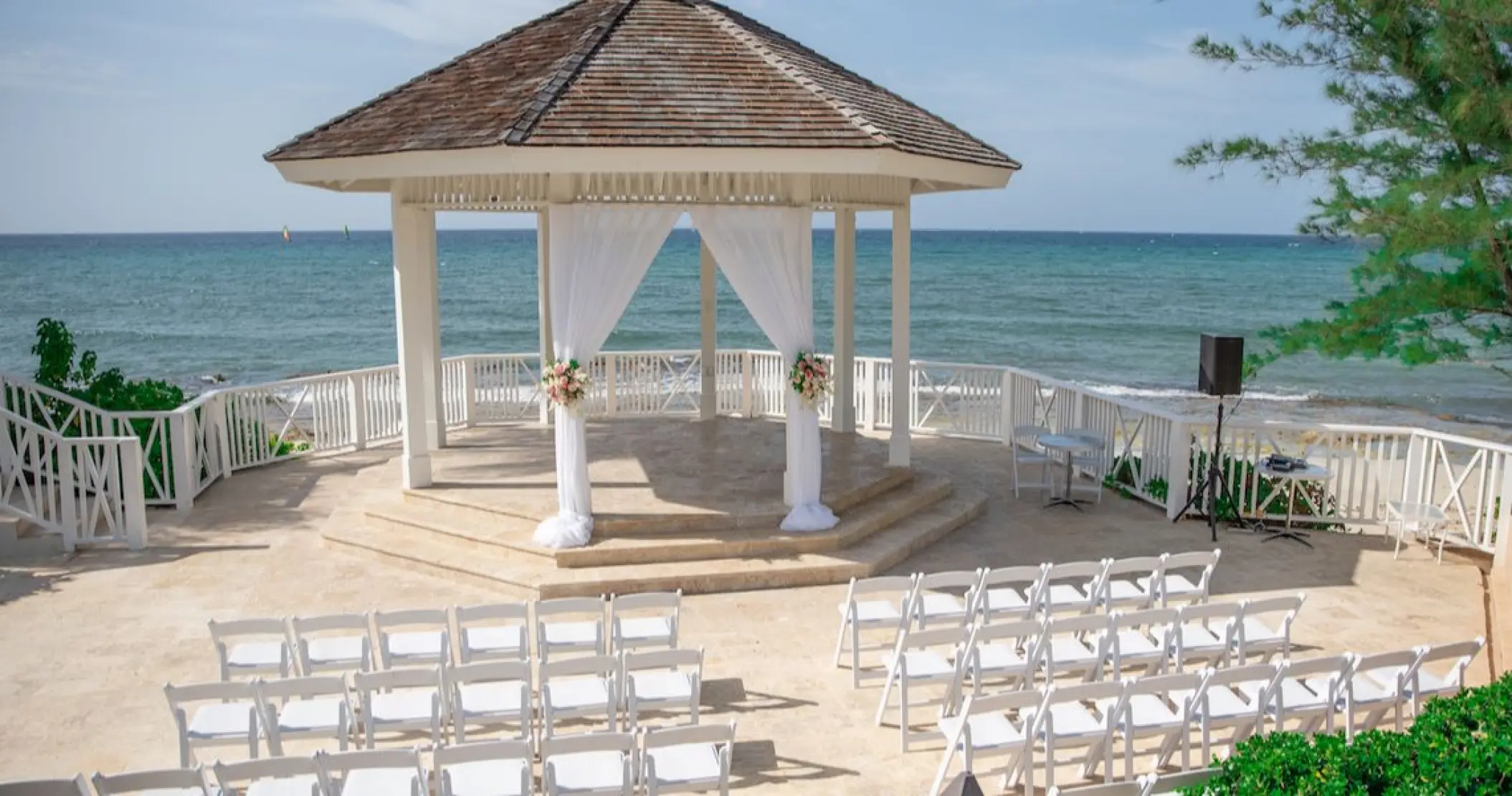 Oceanfront wedding ceremony at Hyatt Zilara Rose Hall, Montego Bay