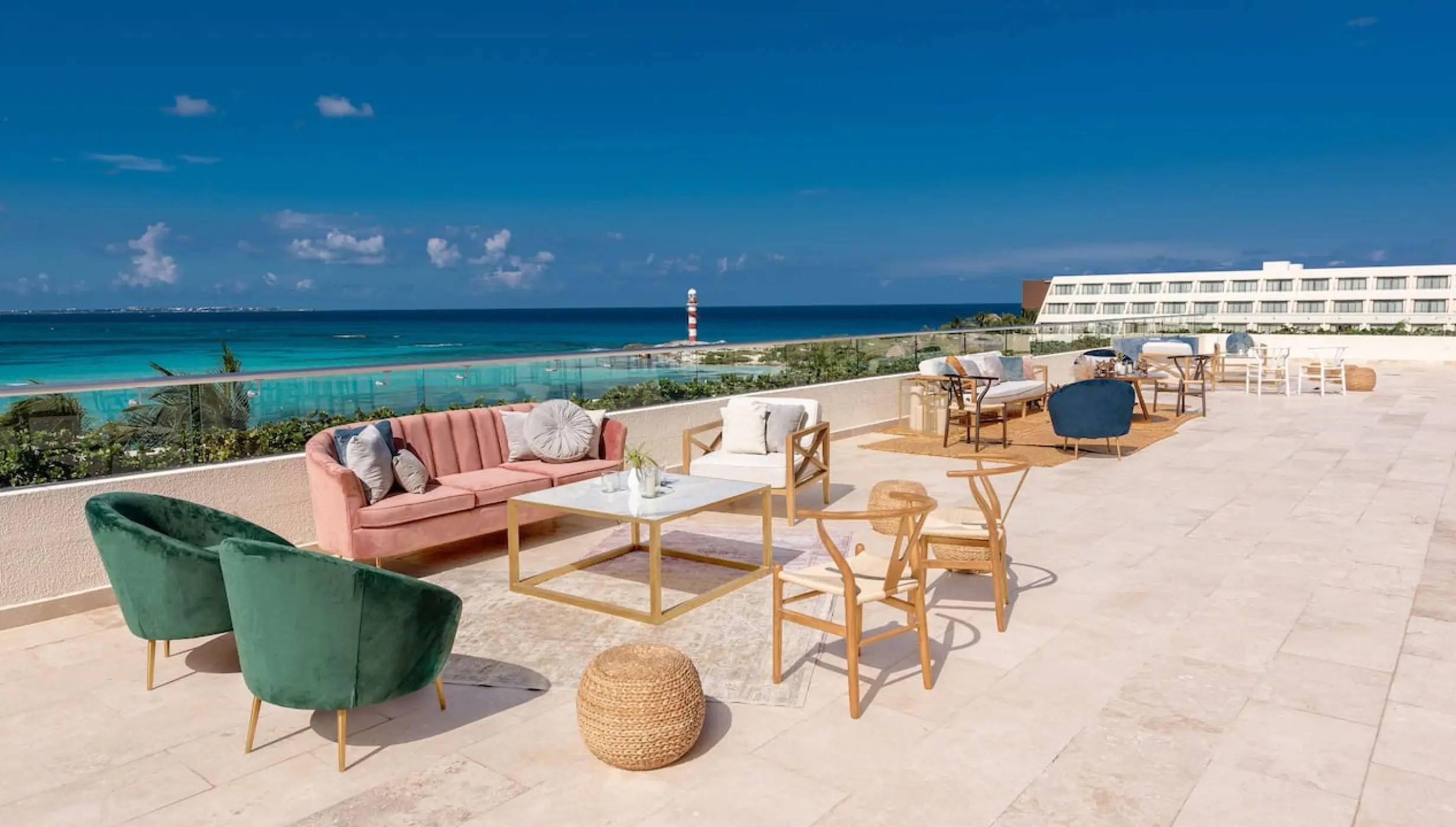 Rooftop Terrace setup wedding venue at Hyatt Ziva Cancun