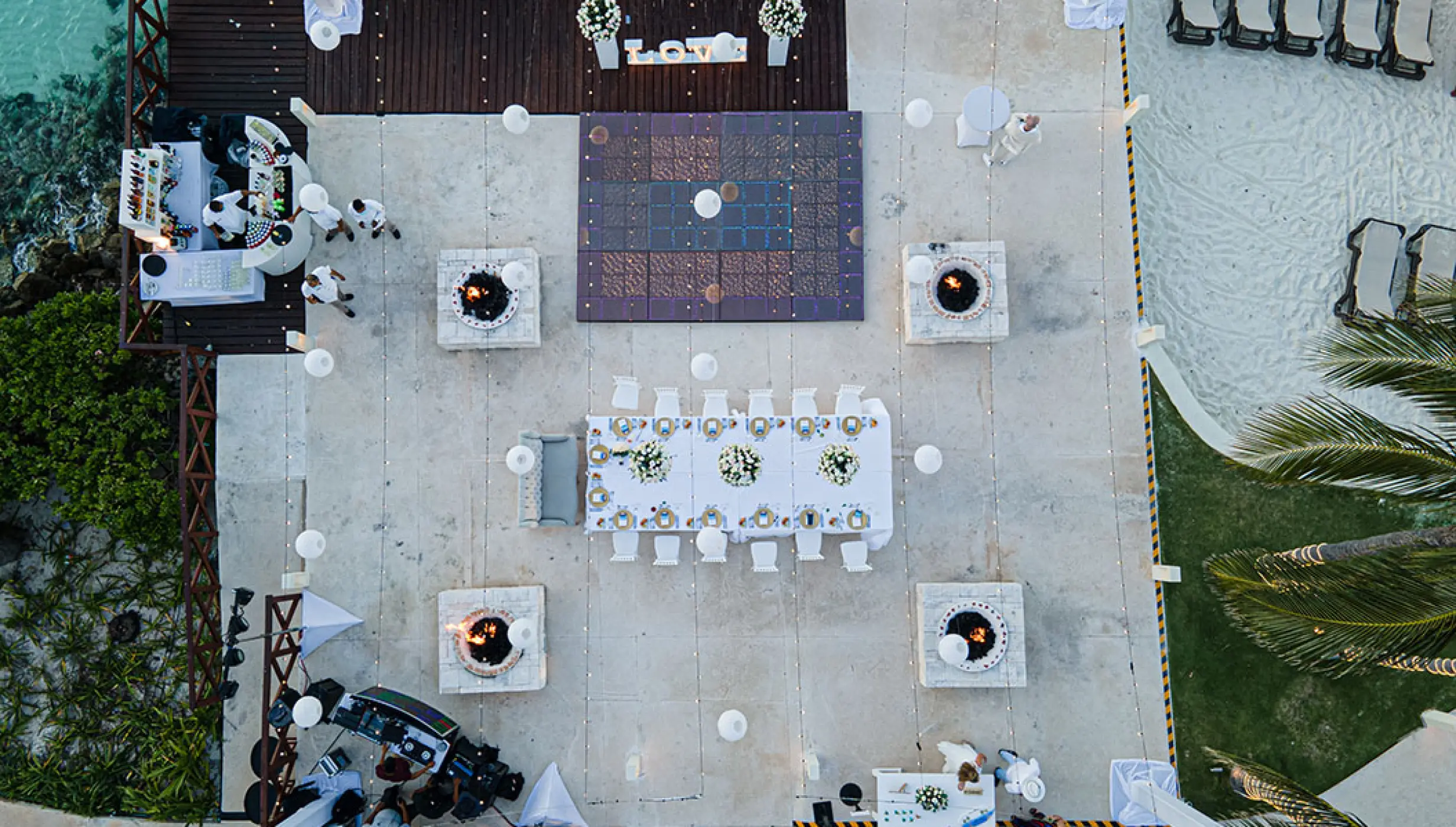 Fire pits by mercado at Hyatt ziva Cancun