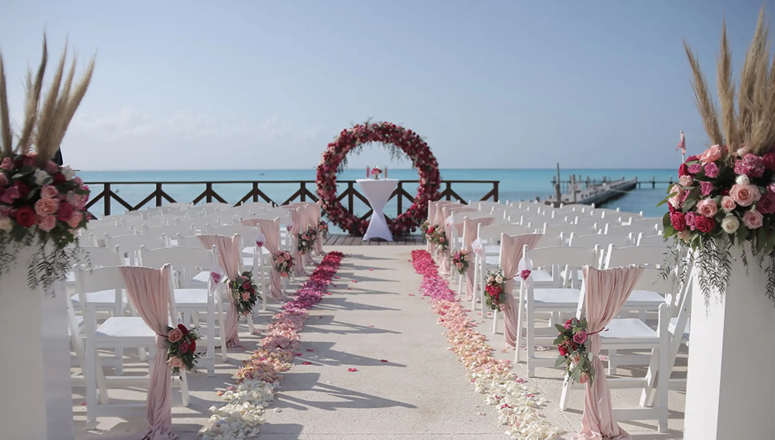 Ceremony Setup at Fire Pit venue at Hyatt Ziva Cancun