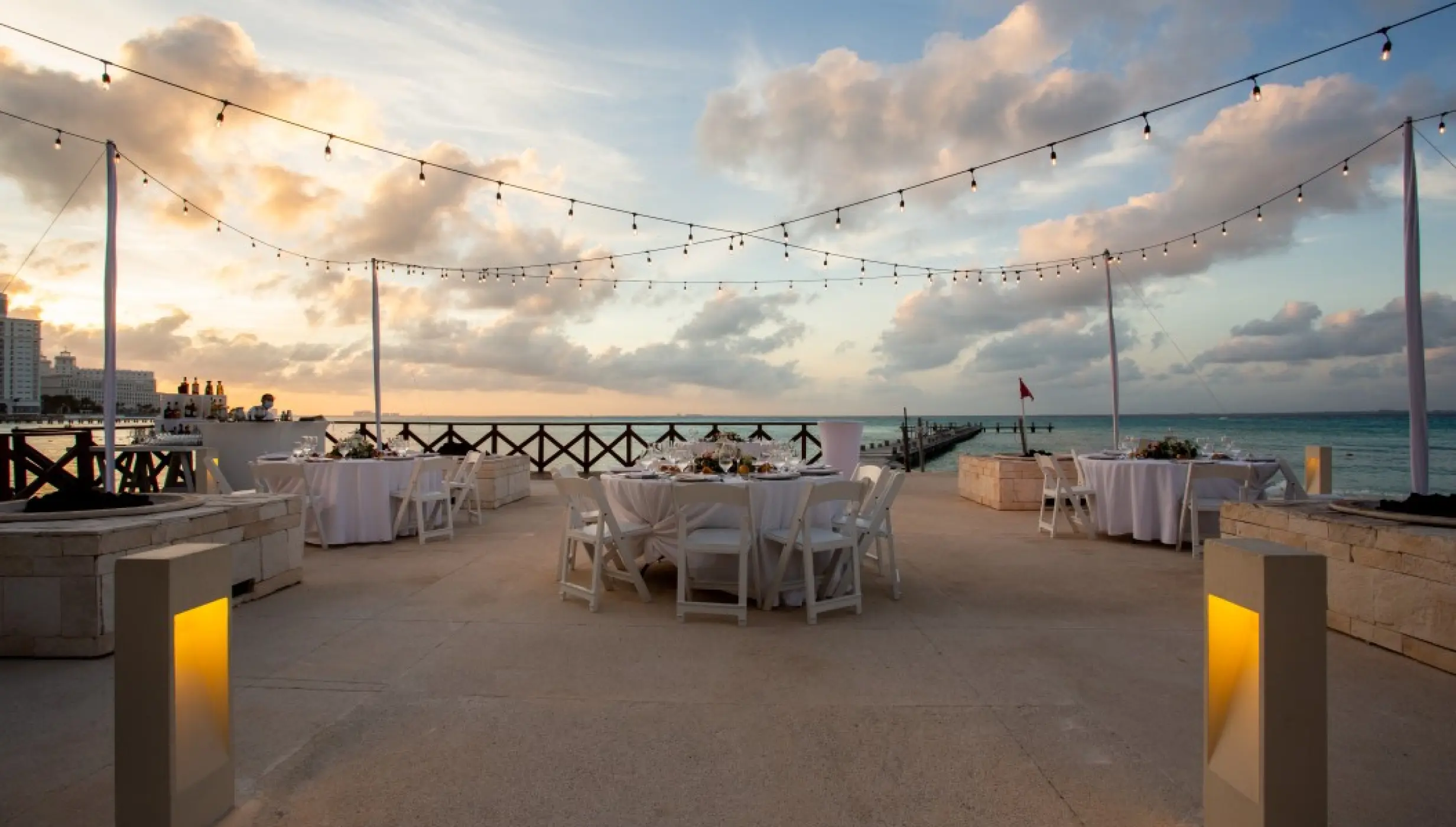 Fire pits by mercado at Hyatt ziva Cancun