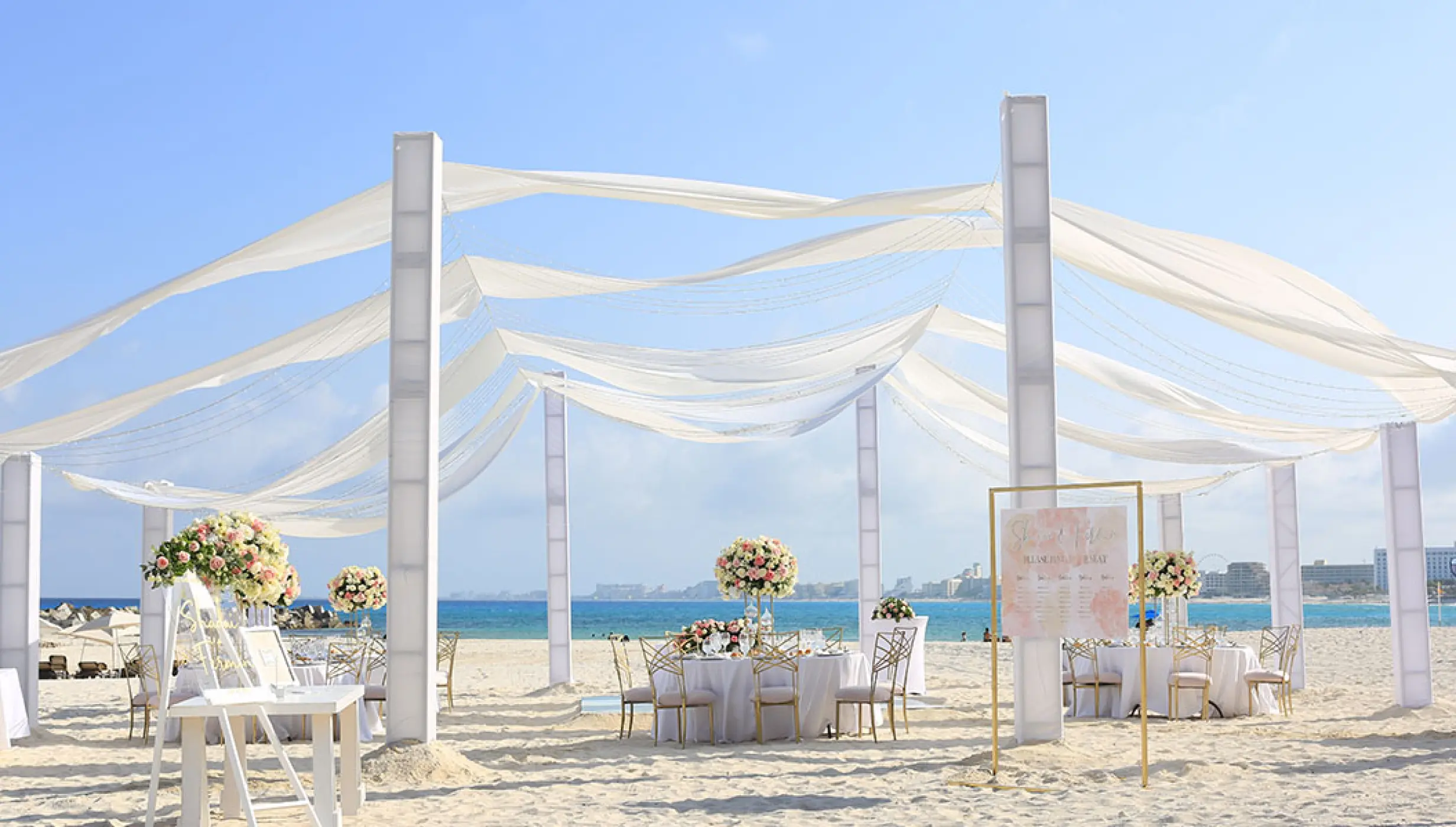 Sahara beach wedding venue at Hyatt Ziva Cancun