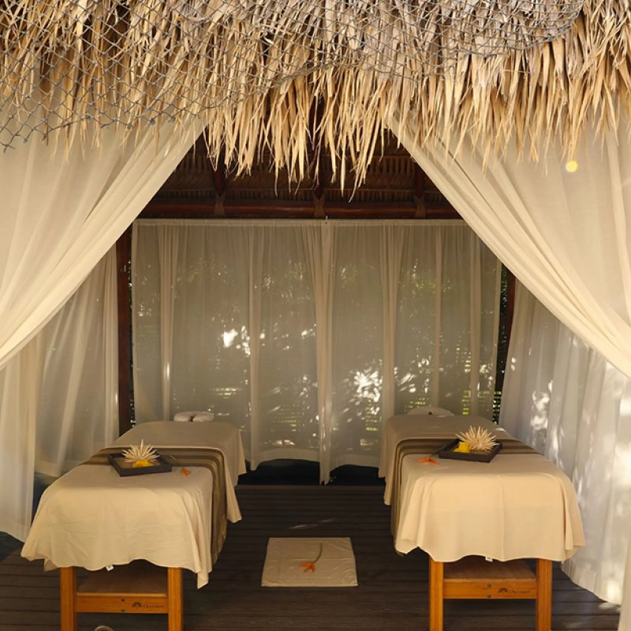 Two massage tables in a private spa cabana at Hyatt Ziva Los Cabos, Cabo San Lucas