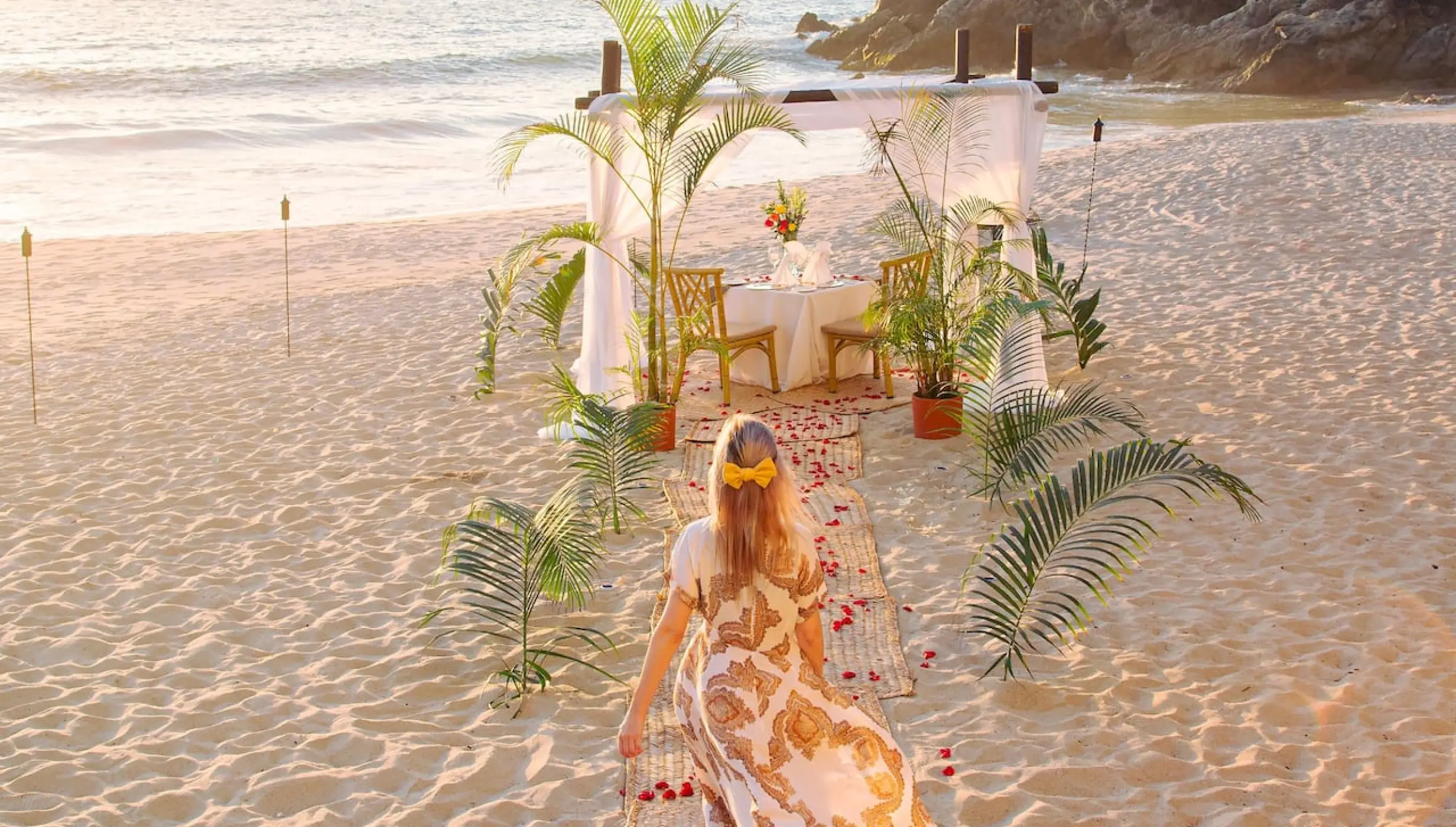 Private beach dinner setup at Hyatt Ziva Puerto Vallarta, Puerto Vallarta