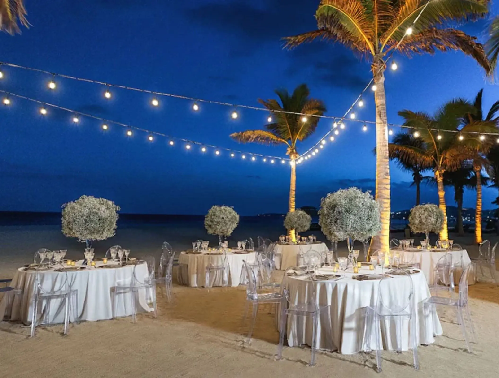 Beachfront wedding reception at Hyatt Ziva Los Cabos, Cabo San Lucas