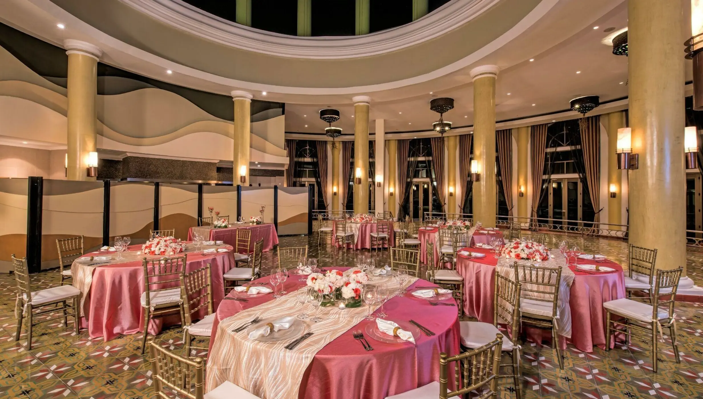 La Brisa Restaurant wedding setup at Iberostar Grand Paraiso