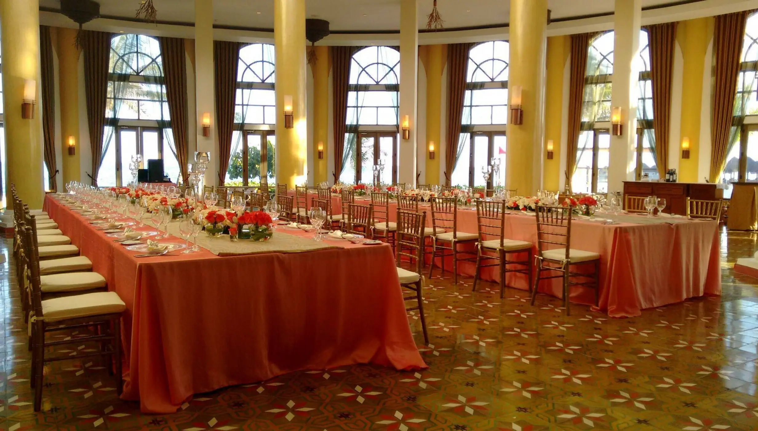 La Brisa Restaurant wedding setup at Iberostar Grand Paraiso