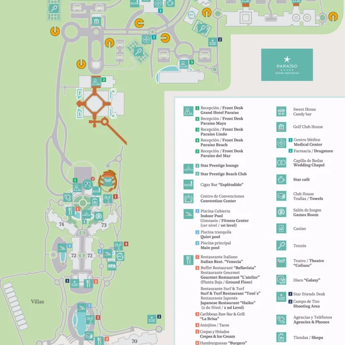 Resort map of Iberostar Grand Paraiso