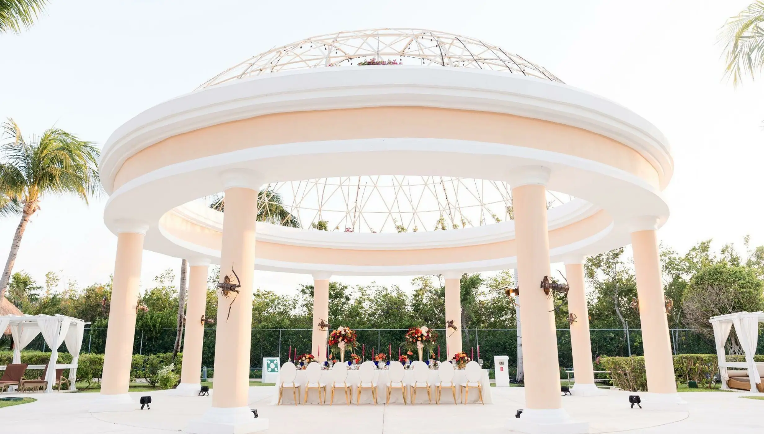 Dinner reception in Stone gazebo venue at Iberostar Grand Paraiso