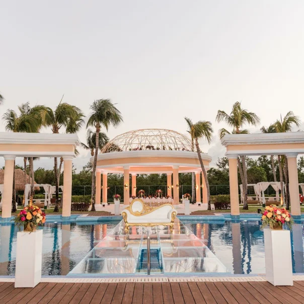 Wedding in Stone gazebo venue at Iberostar Grand Paraiso