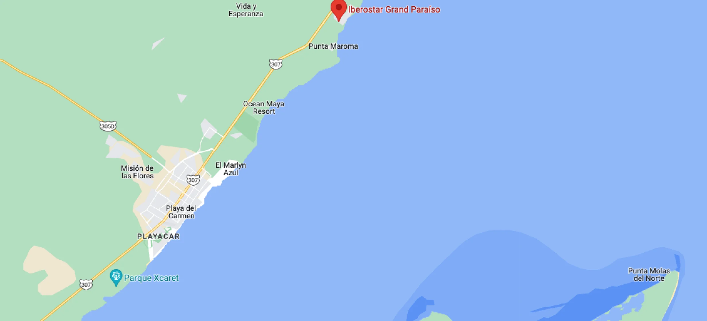 Google maps of  Iberostar Grand Paraiso