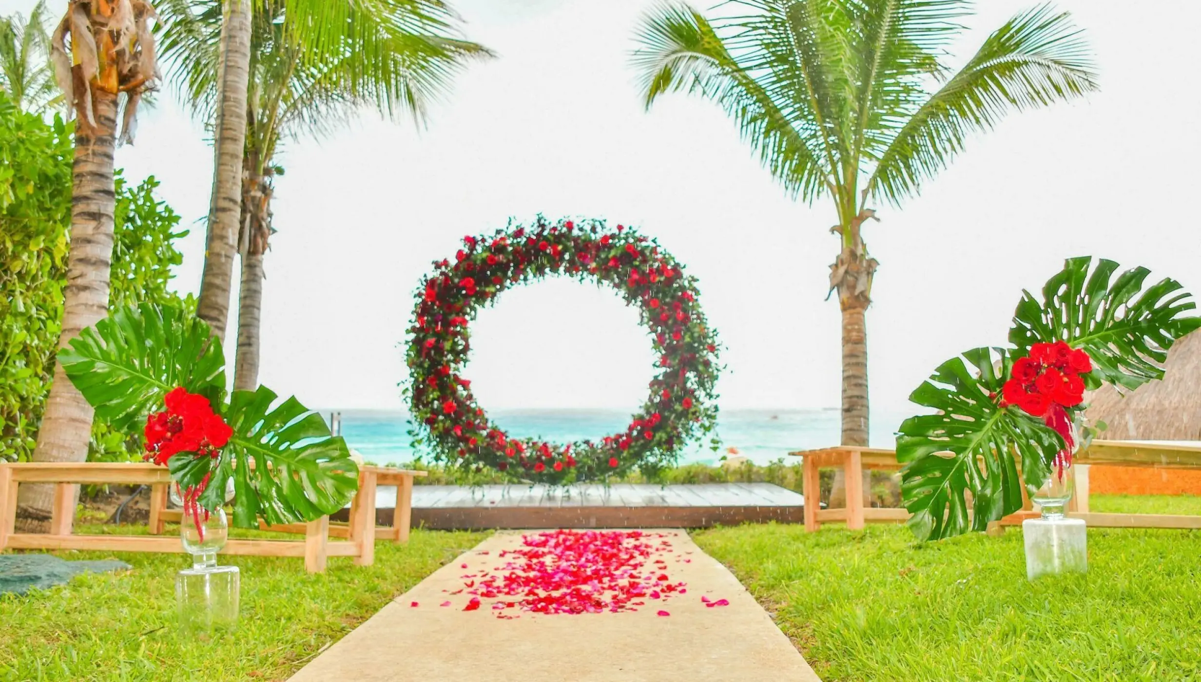 tropical ceremony in Ocean View garden venue at Iberostar Quetzal and Iberostar Tucan