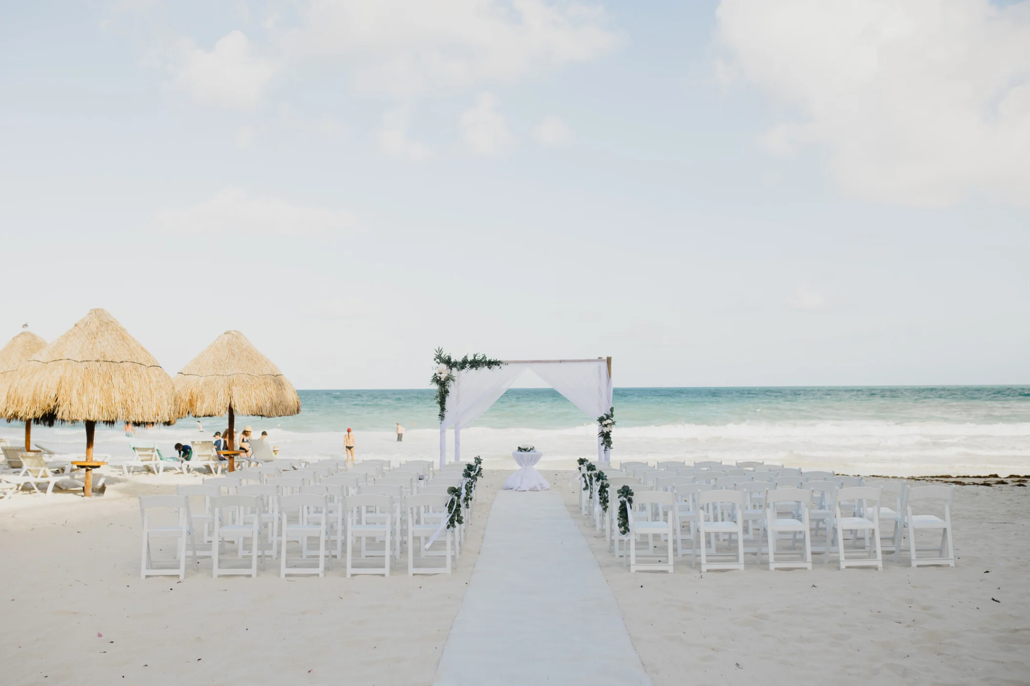 Wedding decor on the beach at Iberostar Paraiso Lindo