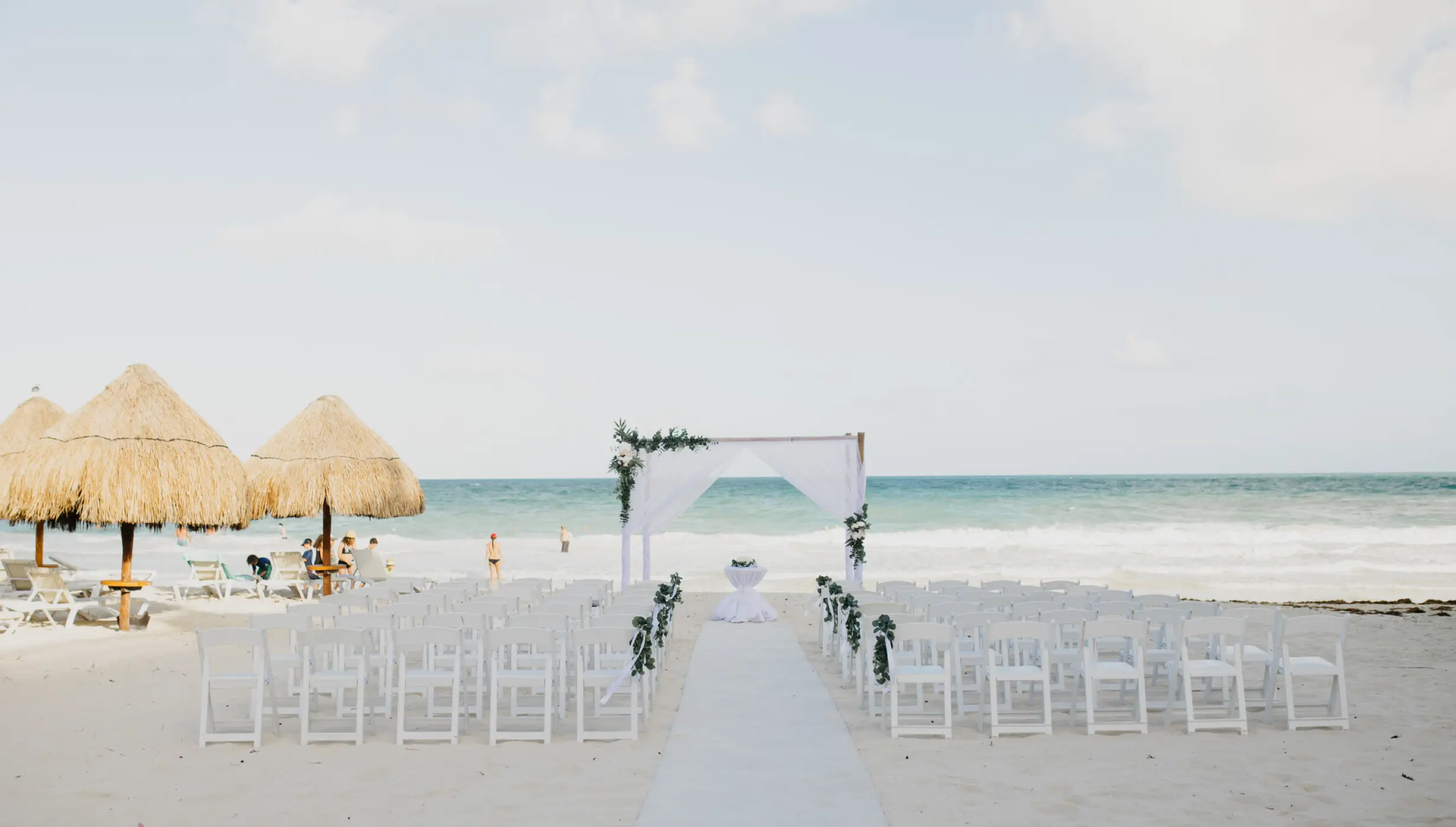 Wedding decor on the beach at Iberostar Paraiso Lindo