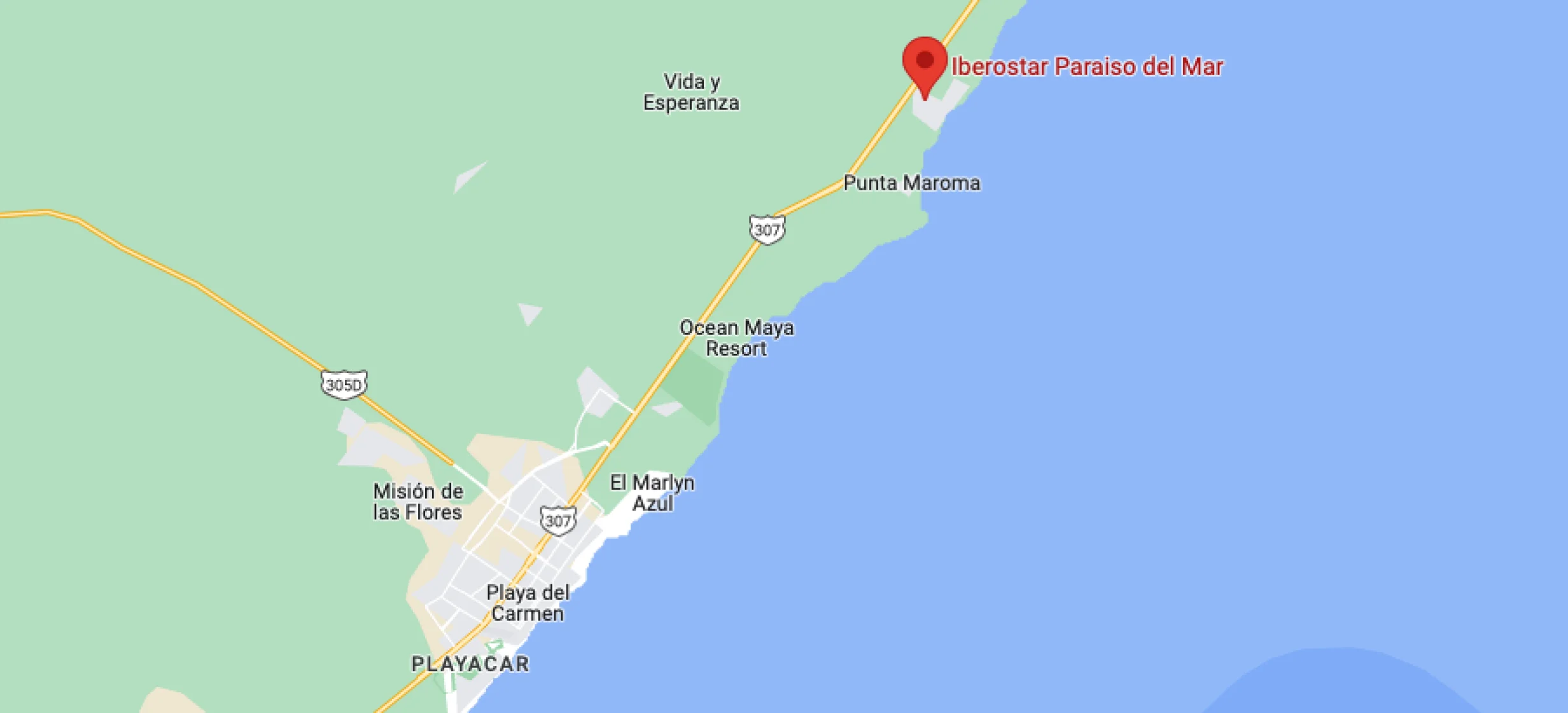 Google maps of Iberostar Paraíso Del Mar
