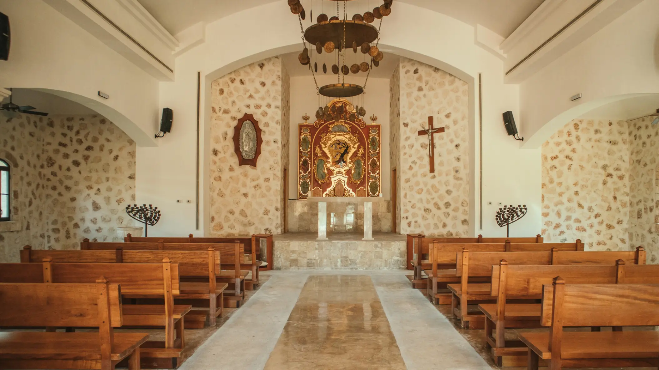 Catholic chapel wedding ceremony venue at Iberostar Paraiso Maya, Riviera Maya