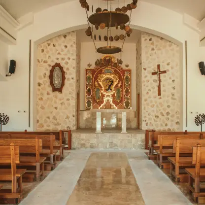 Catholic chapel wedding ceremony venue at Iberostar Paraiso Maya, Riviera Maya