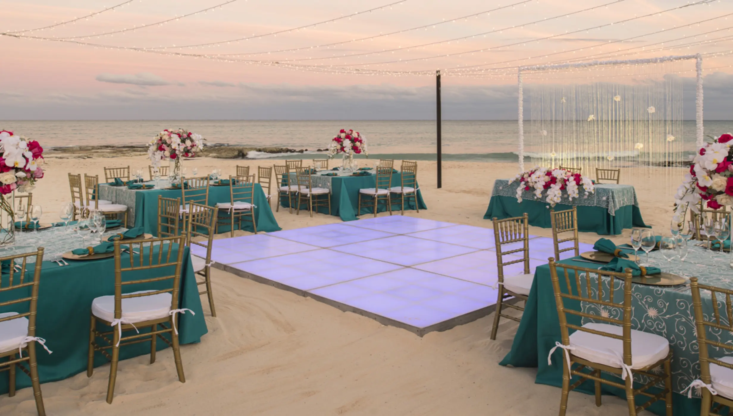 Dinner reception in the beach venue at Coral Level at Iberostar Selection Cancun