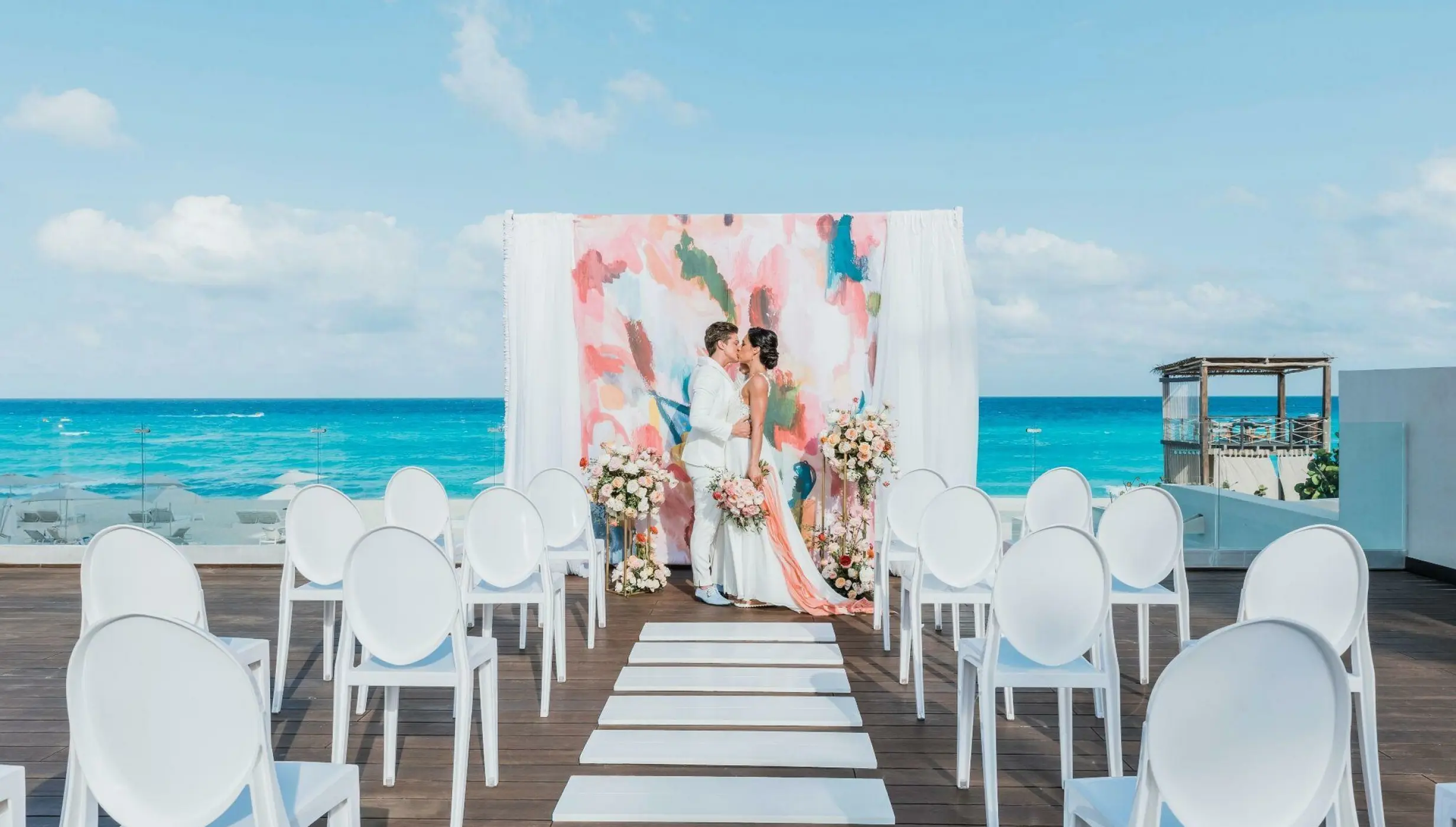 Symbolic ceremony in the coral terrace at Coral Level at Iberostar Selection Cancun