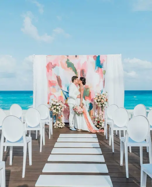 Symbolic ceremony in the coral terrace at Coral Level at Iberostar Selection Cancun