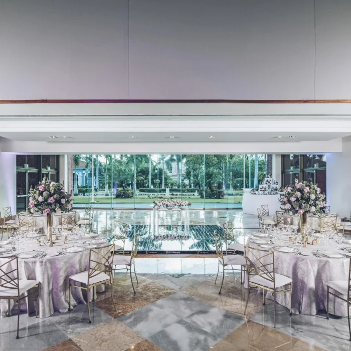 Dinner reception in Convention center foyer at Iberostar Selection paraiso lindo and selection paraiso maya suite
