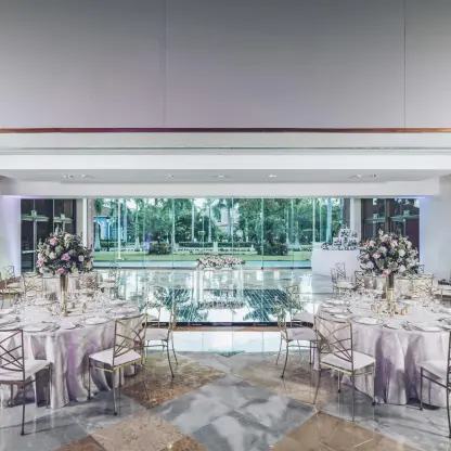 Dinner reception in Convention center foyer at Iberostar Selection paraiso lindo and selection paraiso maya suite