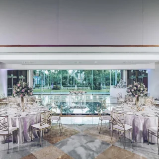 Dinner reception in Convention center foyer at Iberostar Selection paraiso lindo and selection paraiso maya suite
