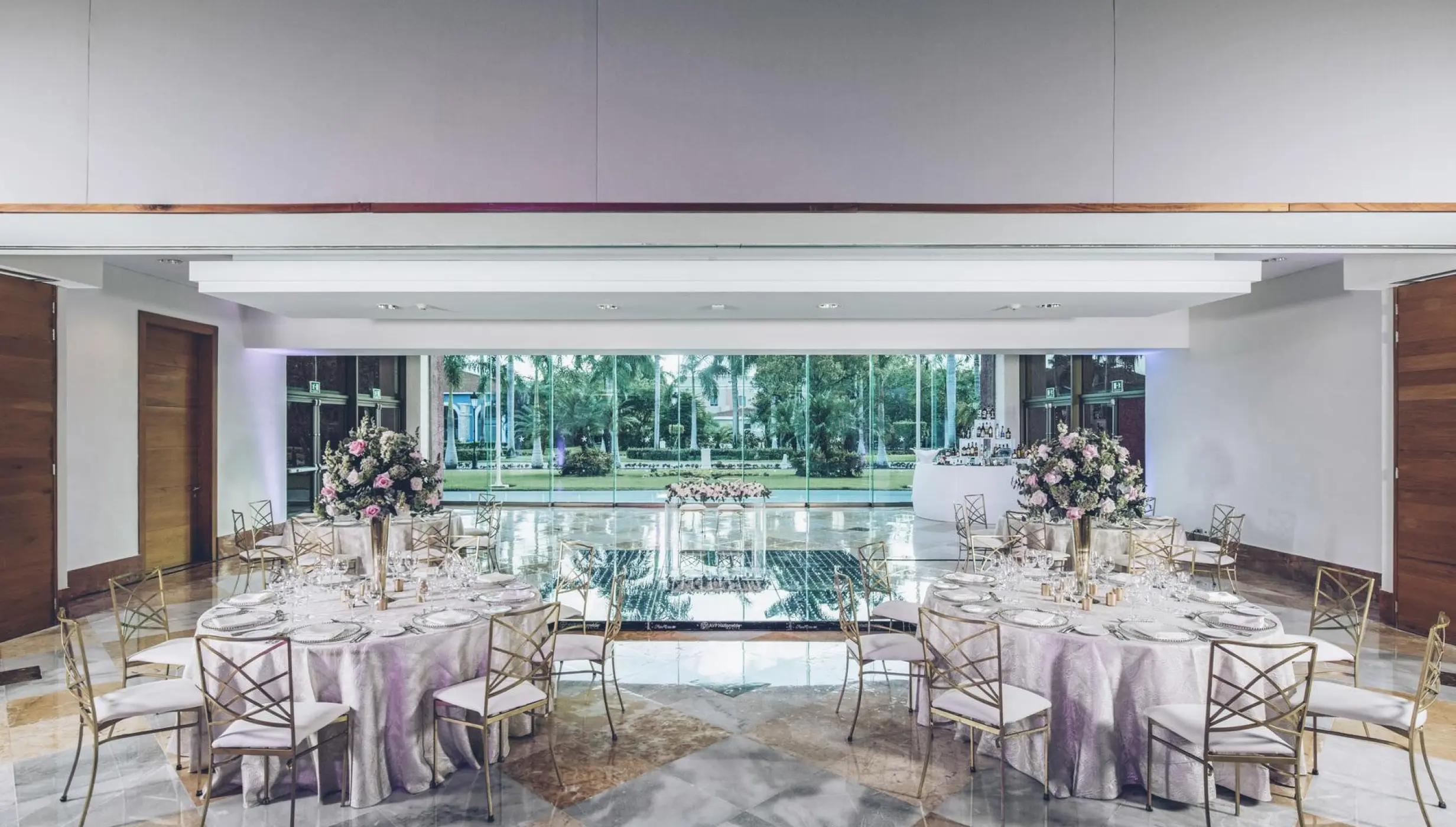 Dinner reception in Convention center foyer at Iberostar Selection paraiso lindo and selection paraiso maya suite