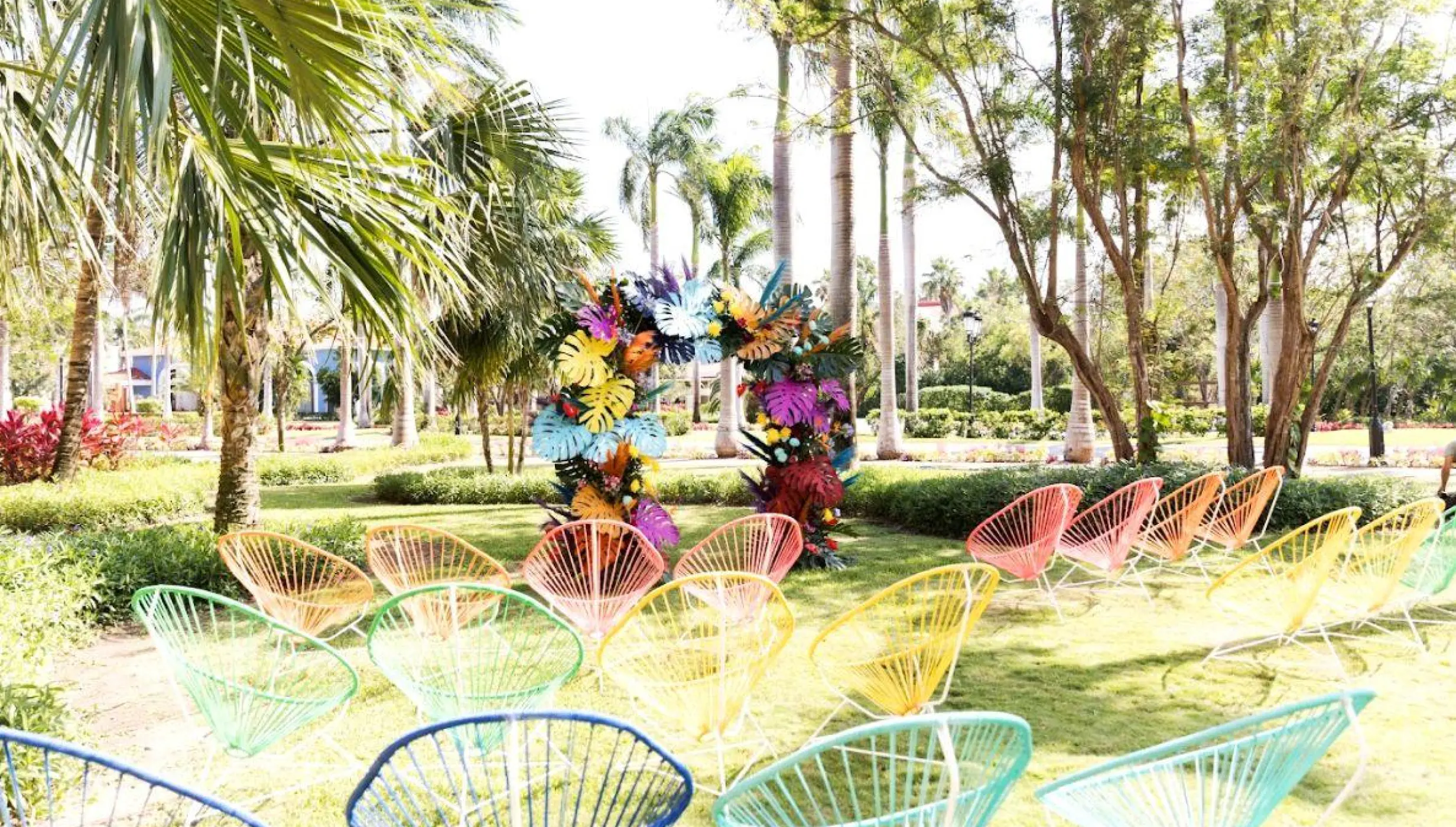 Ceremony decor in Garden Convention center at iberostar selection paraiso lindo and selection paraiso maya suites