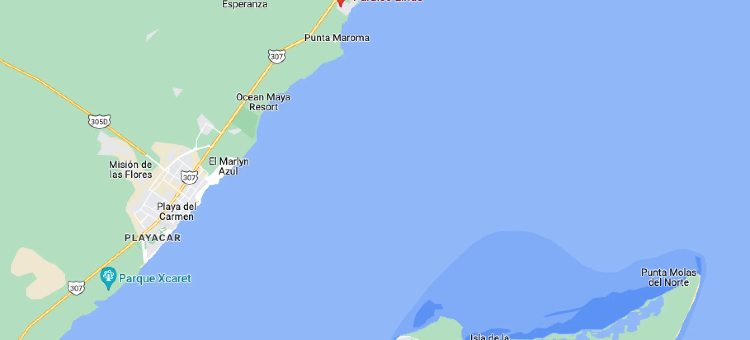Google maps of Iberostar Selection Paraiso Lindo