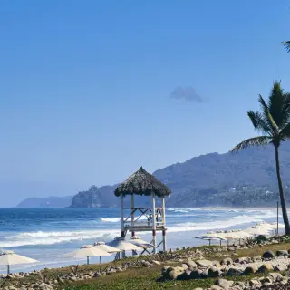 Pacific Ocean waves and sandy beach at Iberostar Selection Playa Mita, Puerto Vallarta