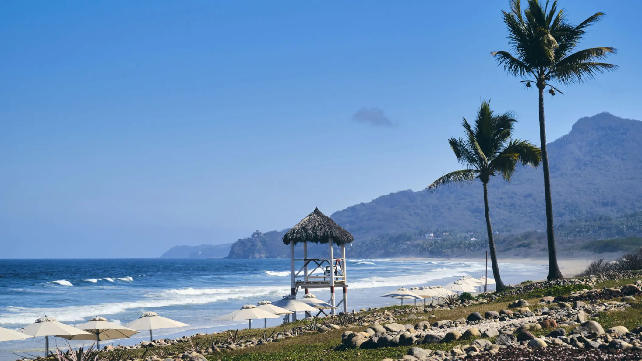 Pacific Ocean waves and sandy beach at Iberostar Selection Playa Mita, Puerto Vallarta