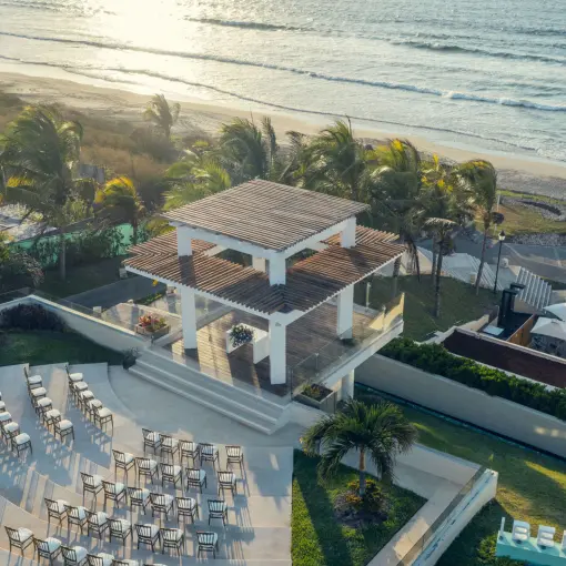 Oceanfront wedding ceremony setup at Iberostar Selection Playa Mita, Puerto Vallarta