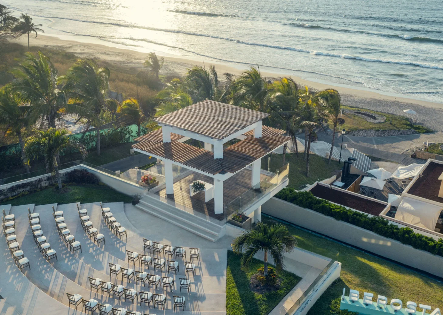 Ceremony decor on the gazebo wedding venue at Iberostar Selection Playa Mita