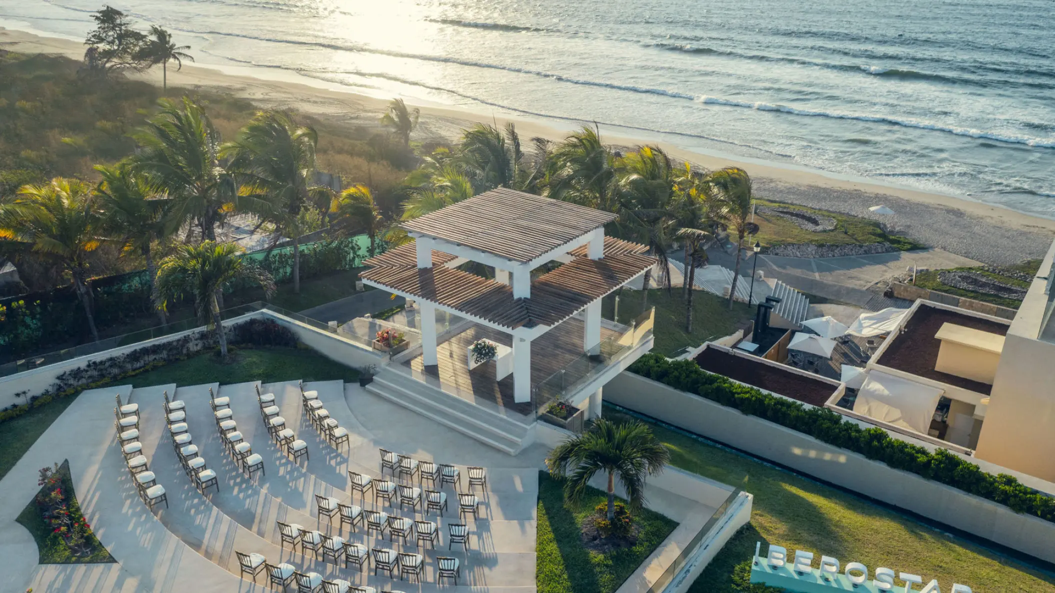 Oceanfront wedding ceremony setup at Iberostar Selection Playa Mita, Puerto Vallarta