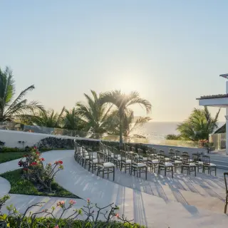 Terrace wedding ceremony at sunset at Iberostar Selection Playa Mita, Puerto Vallarta