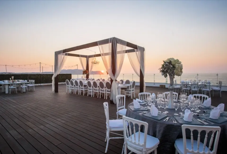 Dinner reception on the ocean view terrace at Iberostar selection playa mita