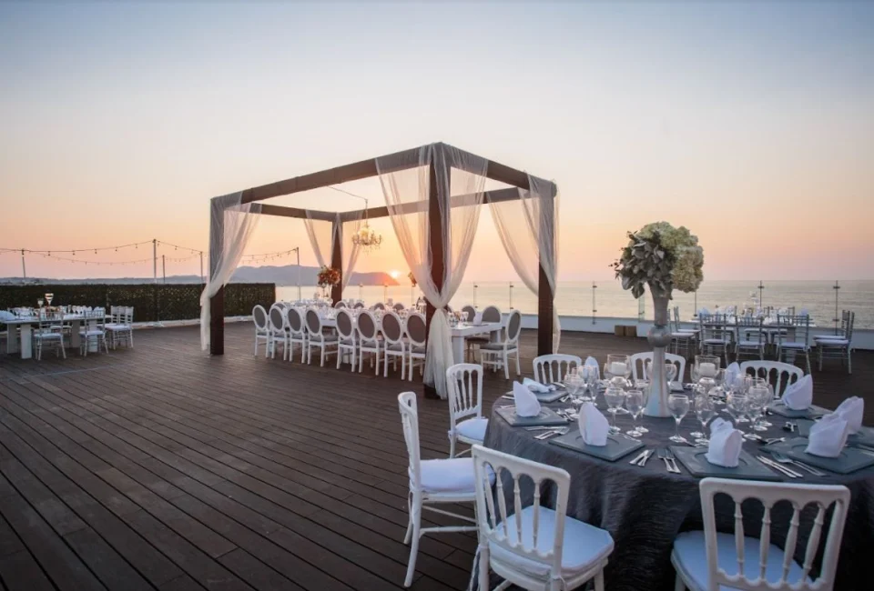 Dinner reception on the ocean view terrace at Iberostar selection playa mita