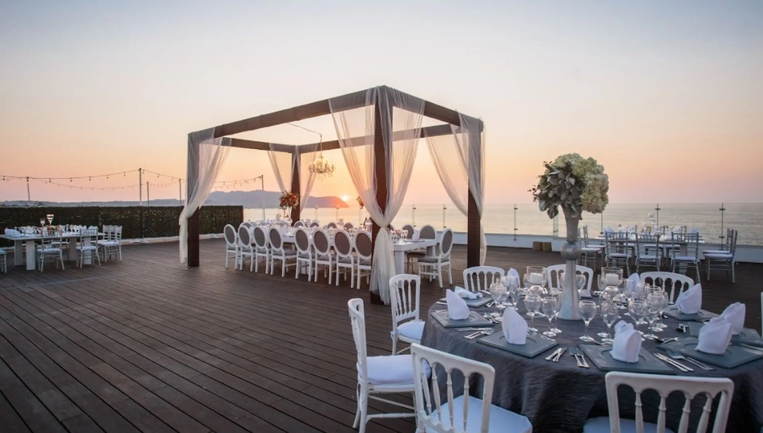Dinner reception on the ocean view terrace at Iberostar selection playa mita