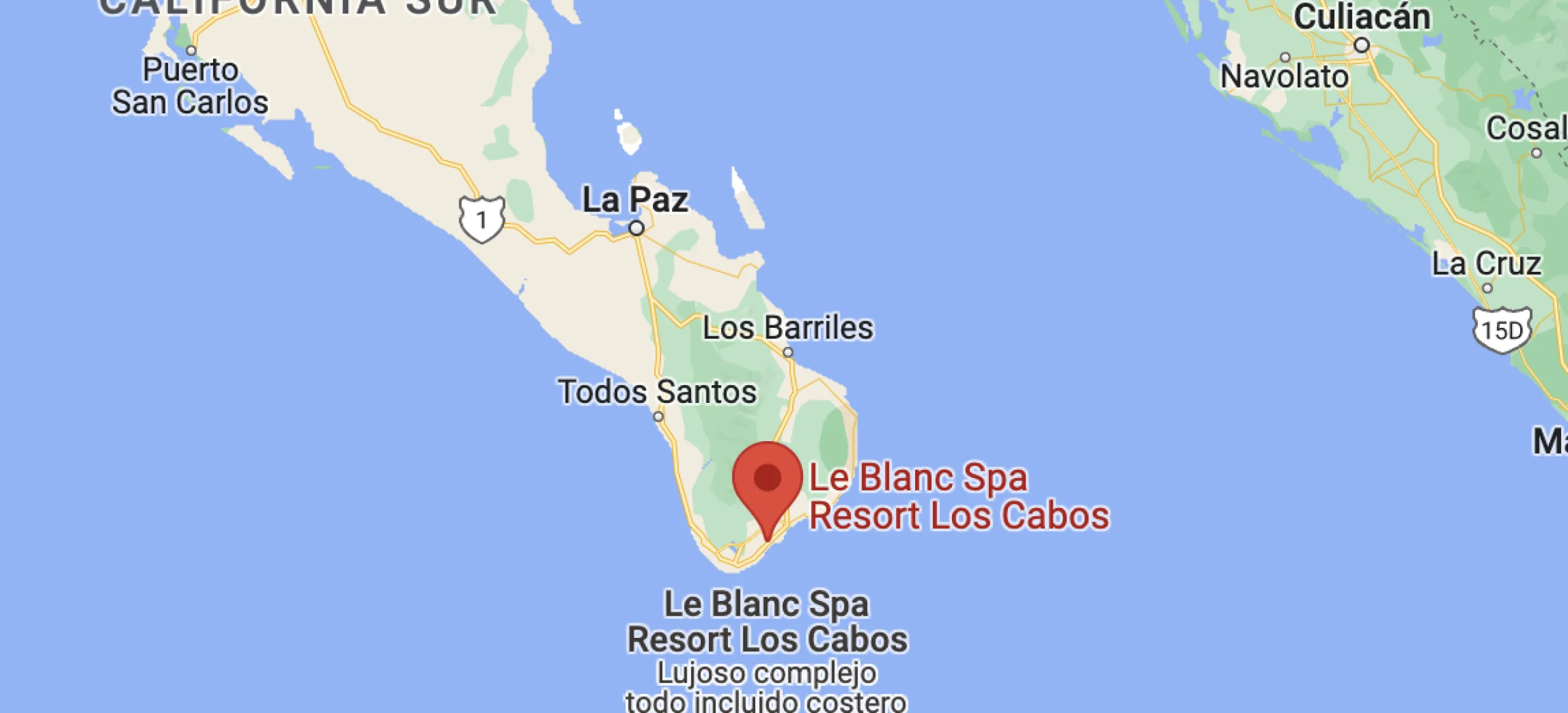 Google maps of Le Blanc Spa Resort Los Cabos